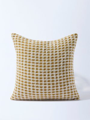 Westside Home Mustard Waffle-Textured Cushion Cover