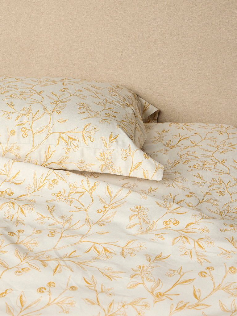 Westside Home Mustard Berry Design Queen Bed Sheet Set