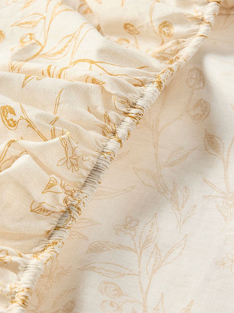 Westside Home Mustard Berry Design Queen Bed Sheet Set - Image 3