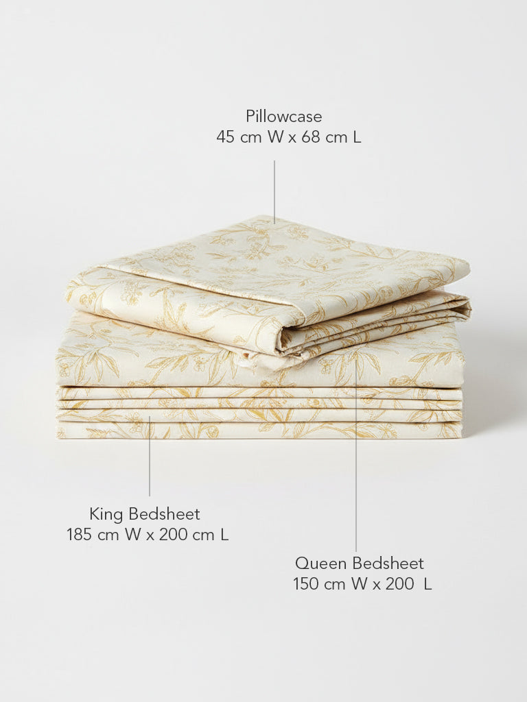 Westside Home Mustard Berry Design King Bed Sheet Set - Image 4