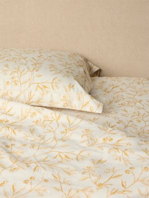 Westside Home Mustard Berry Design King Bed Sheet Set