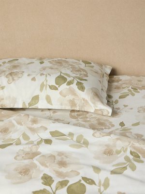 Westside Home Brown Floral Design King Bed Sheet Set