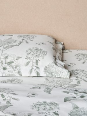 Westside Home Sage Foliage Printed King Bed Sheet Set
