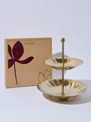 Westside Home Gold Two-Tiered Cake Stand - Festive Season Gift