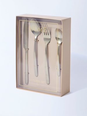 Westside Home Gold Cutlery (Set of 16) - Festive Season Gift