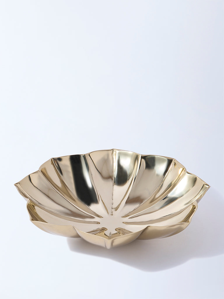 Westside Home Gold Metal Lotus Platter - Image 2