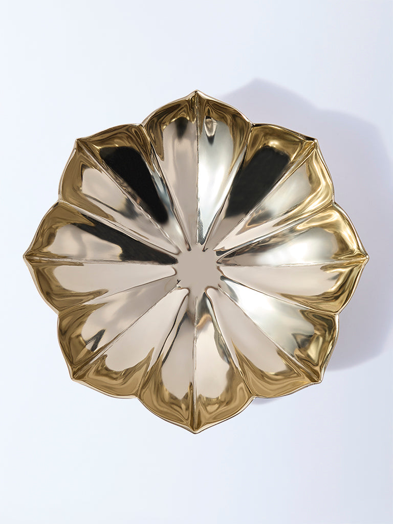 Westside Home Gold Metal Lotus Platter - Image 3