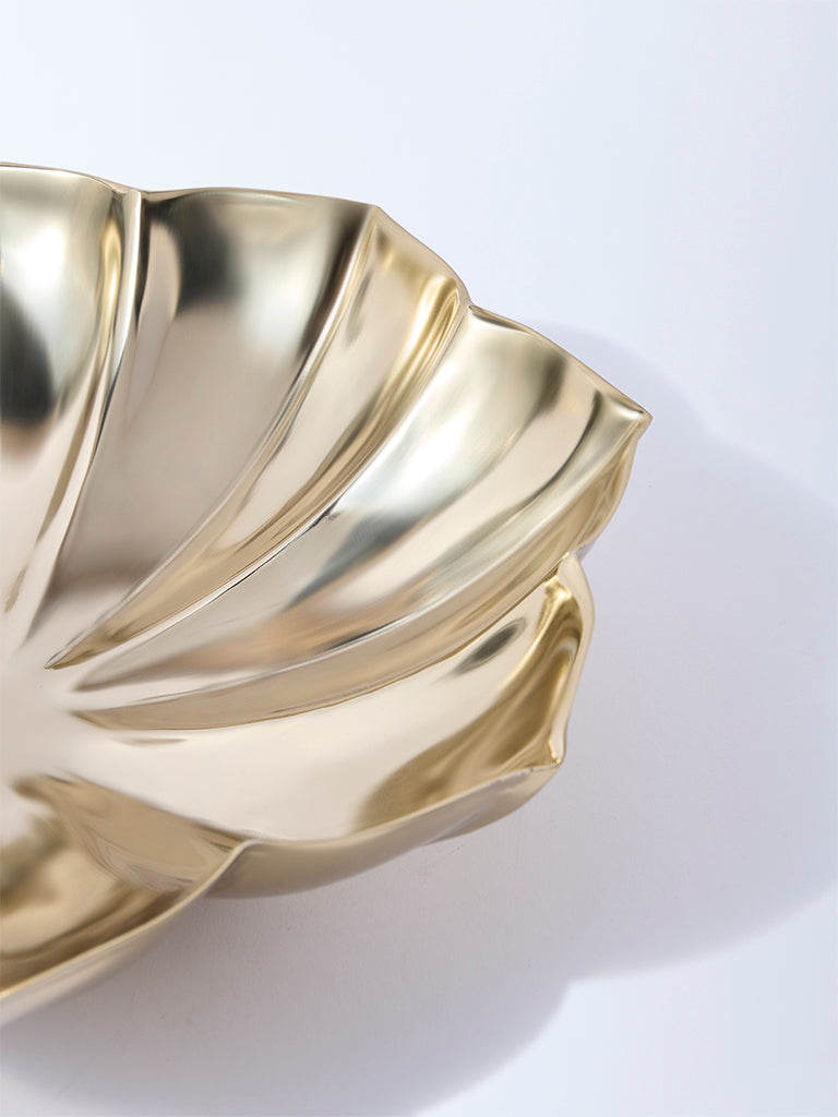 Westside Home Gold Metal Lotus Platter - Image 4