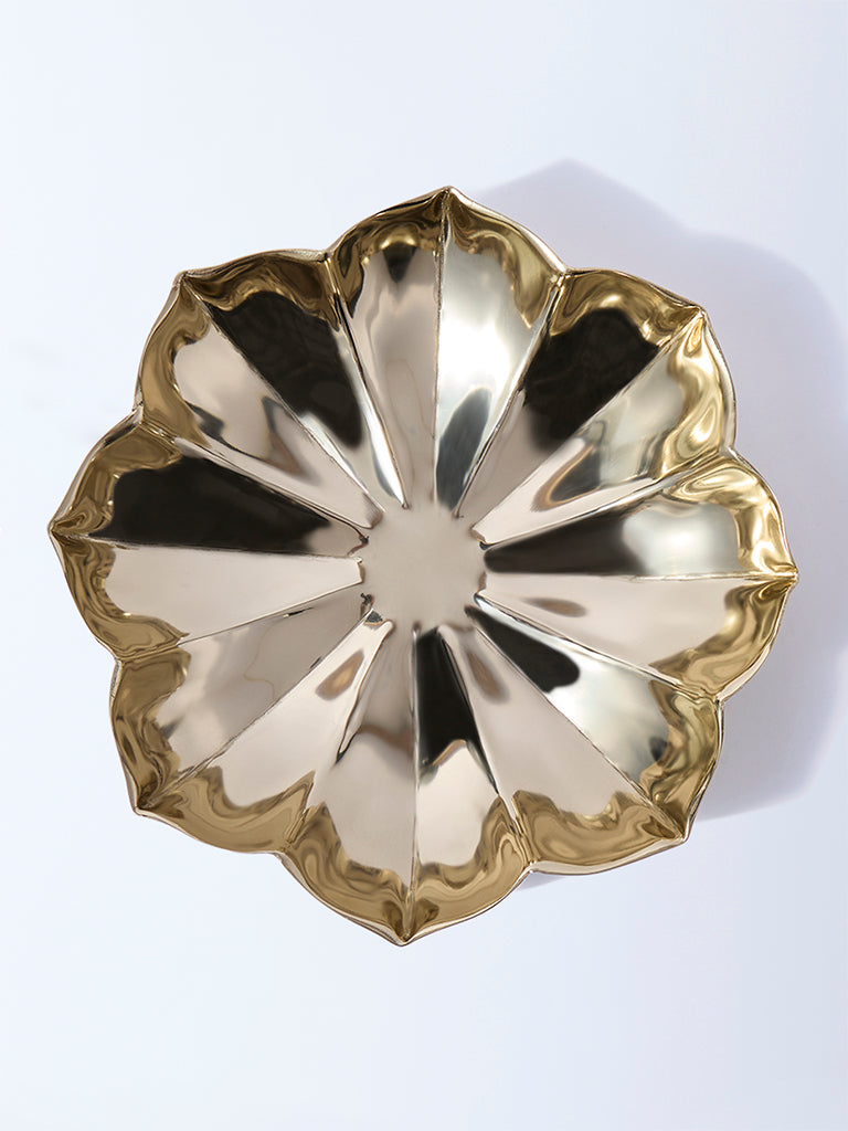 Westside Home Gold Metal Lotus Platter - Image 2