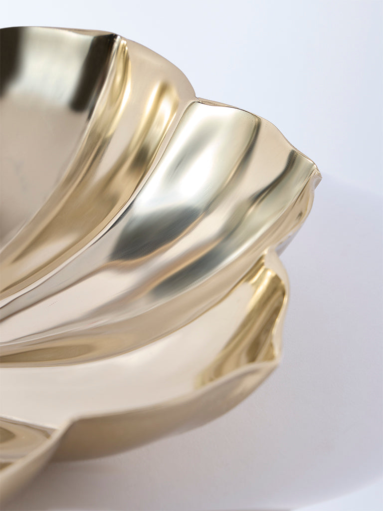 Westside Home Gold Metal Lotus Platter - Image 3