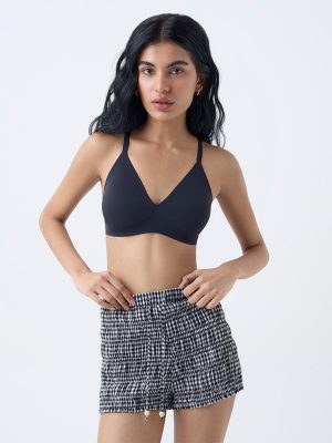 Superstar Black Invisible Padded Triangle Bra