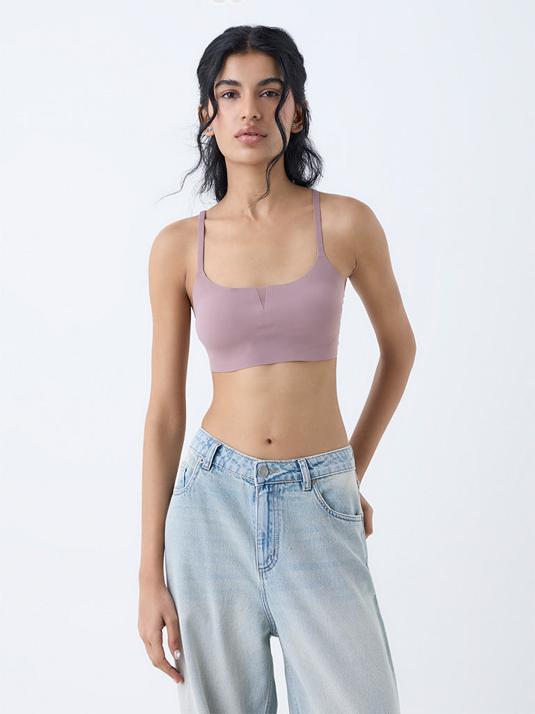 Superstar Mauve Solid Padded Bra