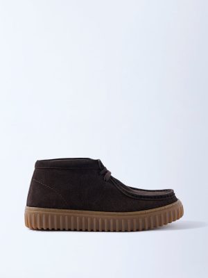 SOLEPLAY Dark Brown Lace-Up Suede Leather Shoes