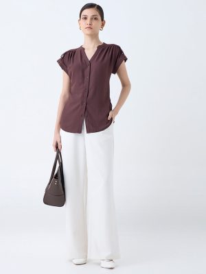 Wardrobe Dark Brown Solid Shirt