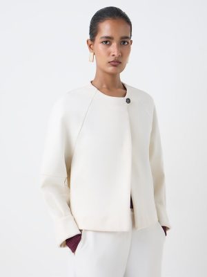 Wardrobe Off-White Solid Jacket
