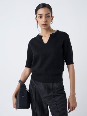 Wardrobe Black Embellished Top