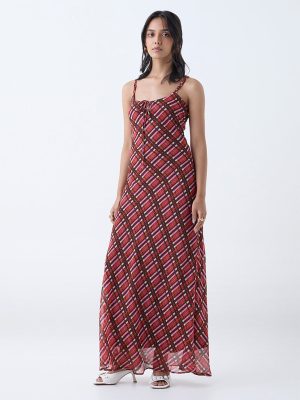 LOV Multicolour Plaid Checkered Slip Dress