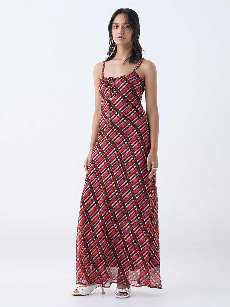 LOV Multicolour Plaid Checkered Slip Dress