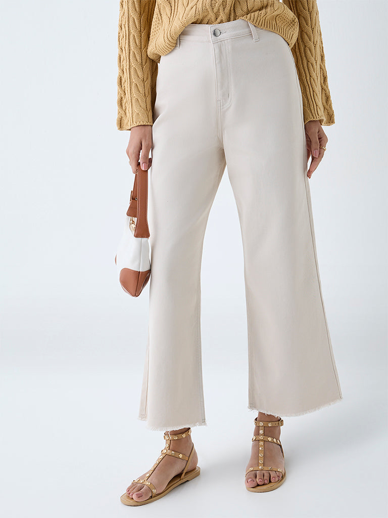 LOV Beige Flared High-Rise Jeans - Image 2