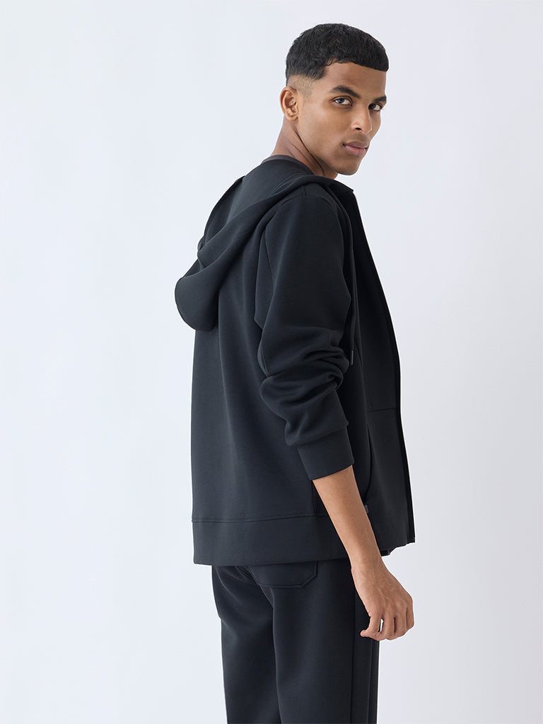 Studiofit Black Relaxed-Fit Hooded Jacket - Image 5