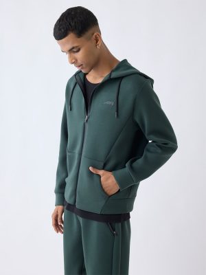Studiofit Green Relaxed-Fit Hooded Jacket
