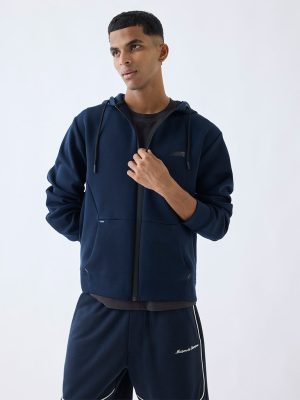 Studiofit Navy Relaxed-Fit Hooded Jacket