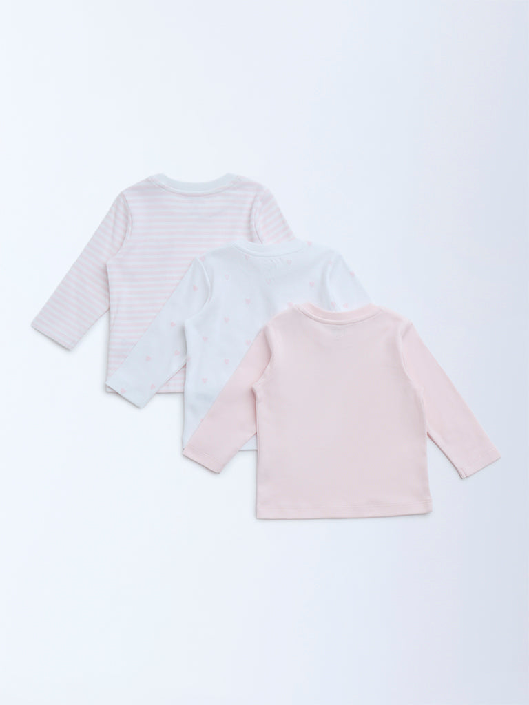 HOP Baby Pink Printed Cotton T-Shirts - Pack of 3 - Image 3