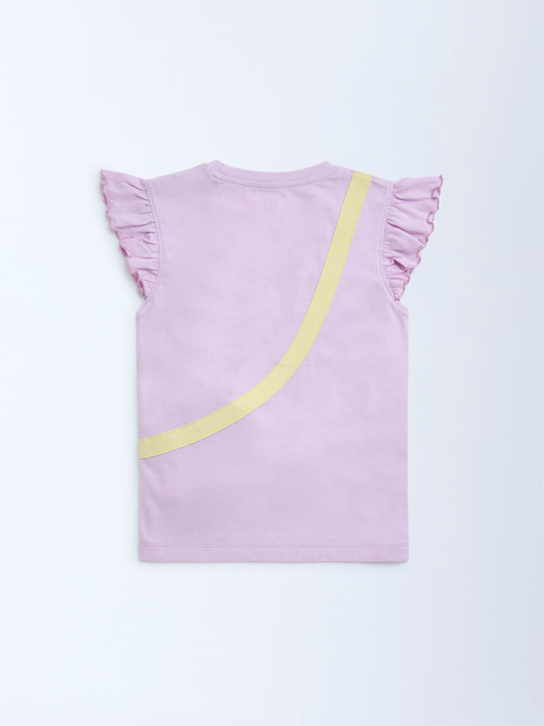 HOP Kids Lilac Floral Embroidered Cotton Top - Image 4