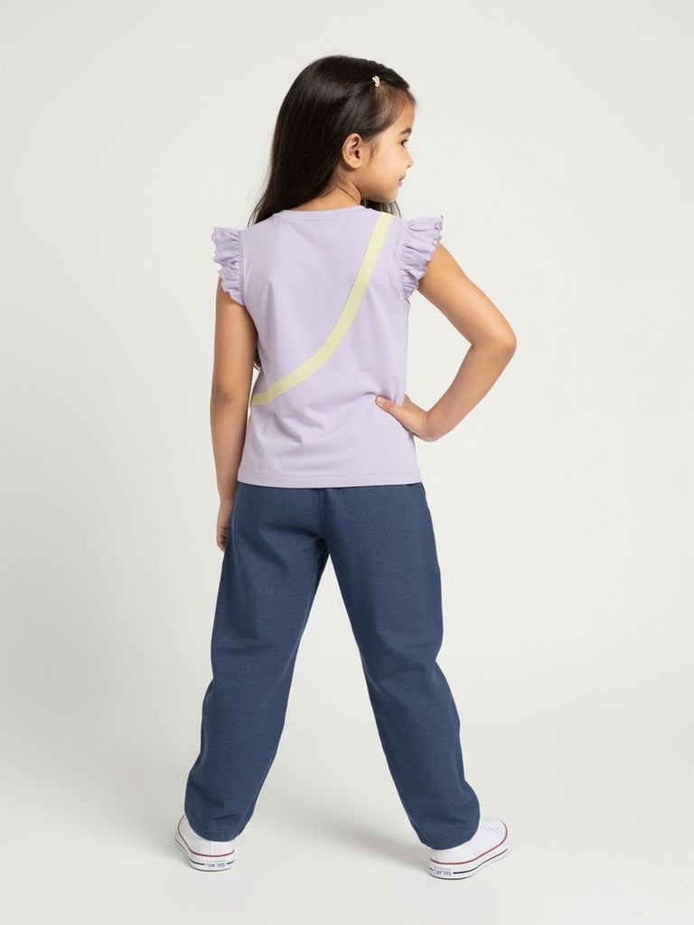 HOP Kids Lilac Floral Embroidered Cotton Top - Image 2