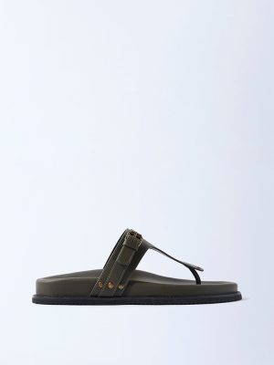 LUNA BLU Olive Thong-Strap Comfort Sandals