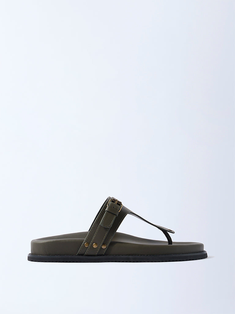 LUNA BLU Olive Thong-Strap Comfort Sandals