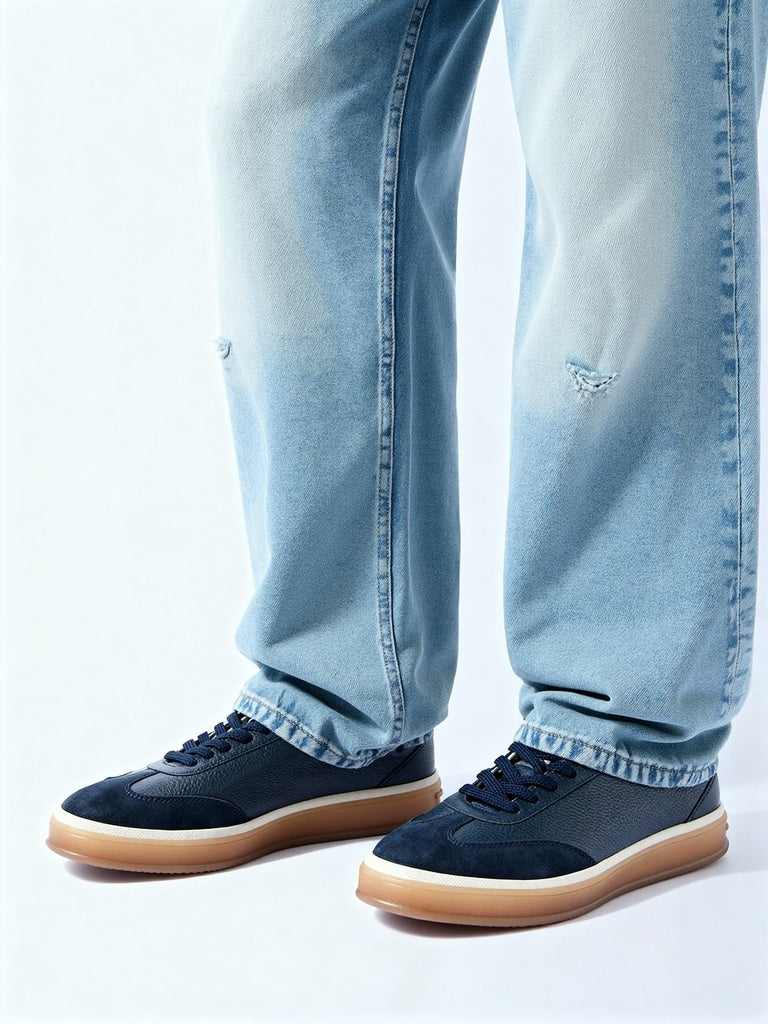SOLEPLAY Navy Suede-Detailed Sneakers - Image 2