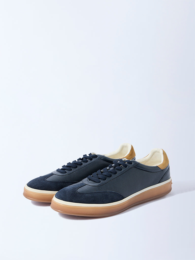 SOLEPLAY Navy Suede-Detailed Sneakers - Image 3