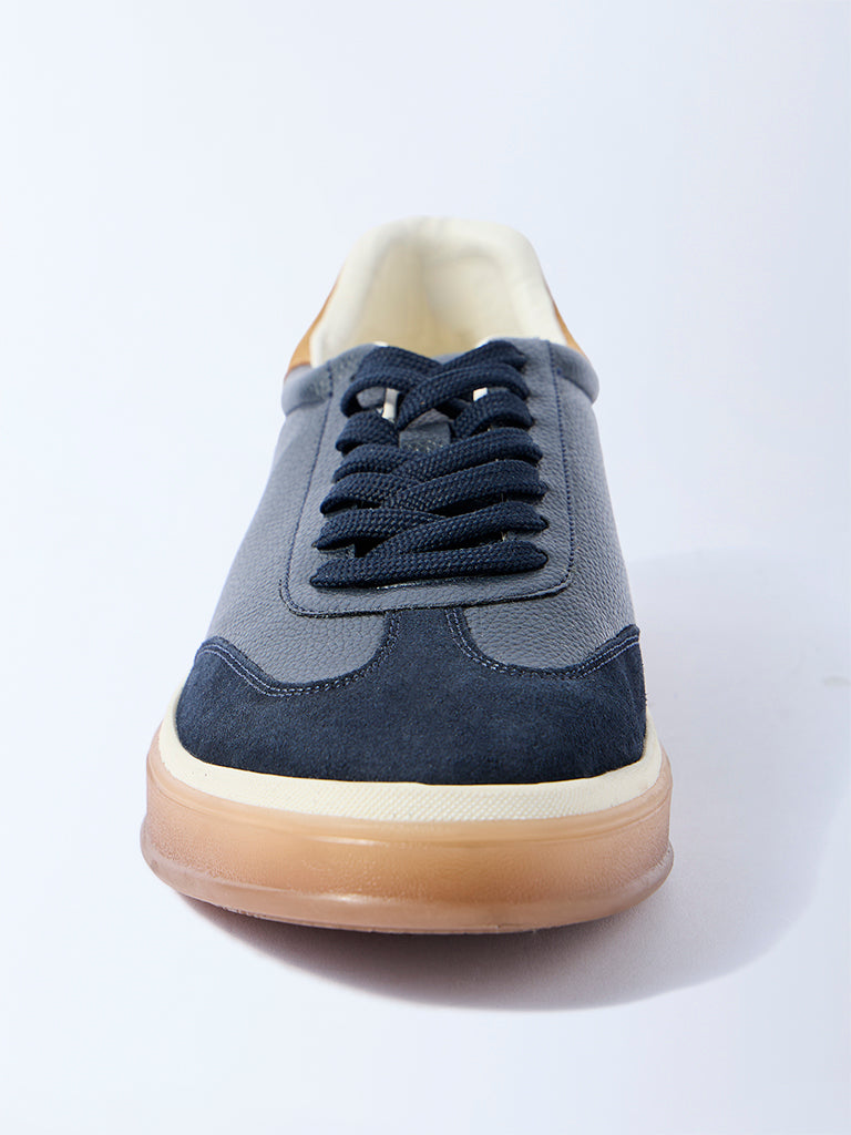 SOLEPLAY Navy Suede-Detailed Sneakers - Image 4