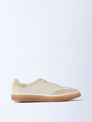SOLEPLAY Beige Suede-Detailed Sneakers