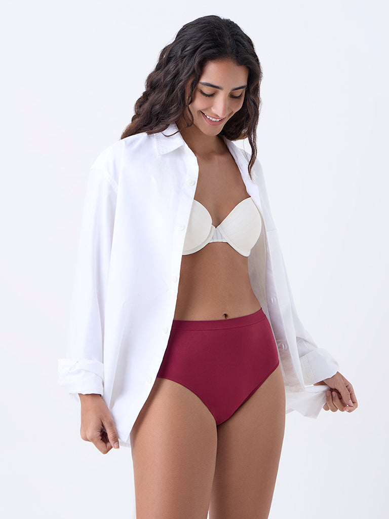 Wunderlove Maroon Seamfree Full Briefs