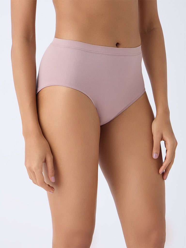 Wunderlove Mauve Solid Seam-Free Full Briefs - Image 2