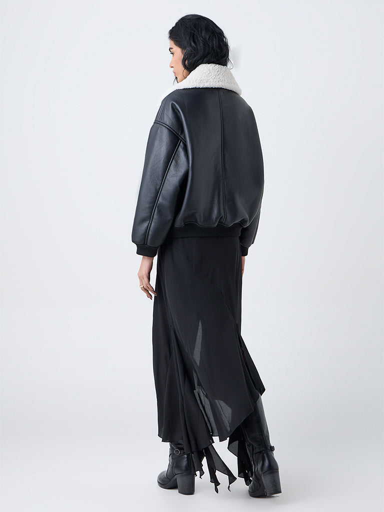 Nuon Black Faux-Leather Jacket - Image 4