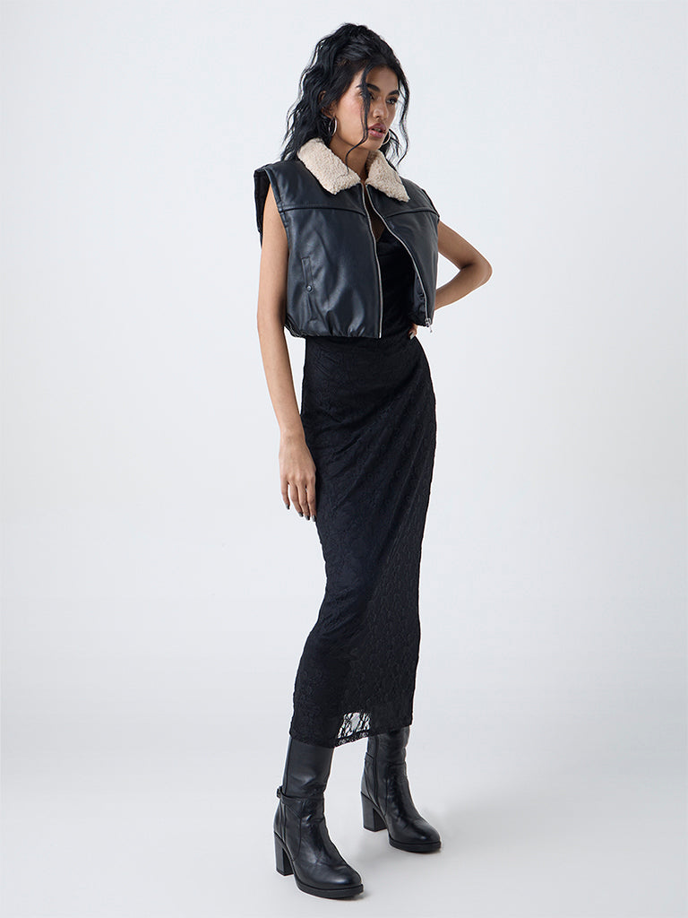 Nuon Black Faux Leather Jacket - Image 2