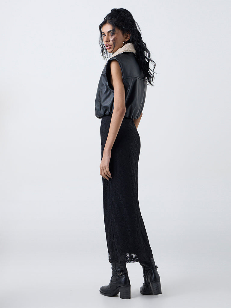 Nuon Black Faux Leather Jacket - Image 4