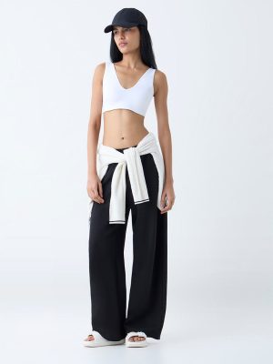 Superstar White Ribbed Non-Padded Bra