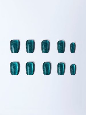 Studiowest Teal Cat-Eye Press-On Nail Set