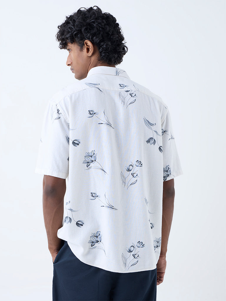 Ascot Off-White Floral Relaxed-Fit Shirt - Image 4