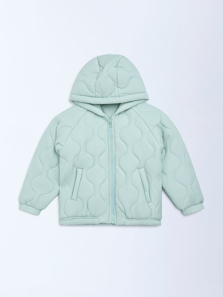 HOP Kids Sage Quilted Hooded Jacket - Image 4