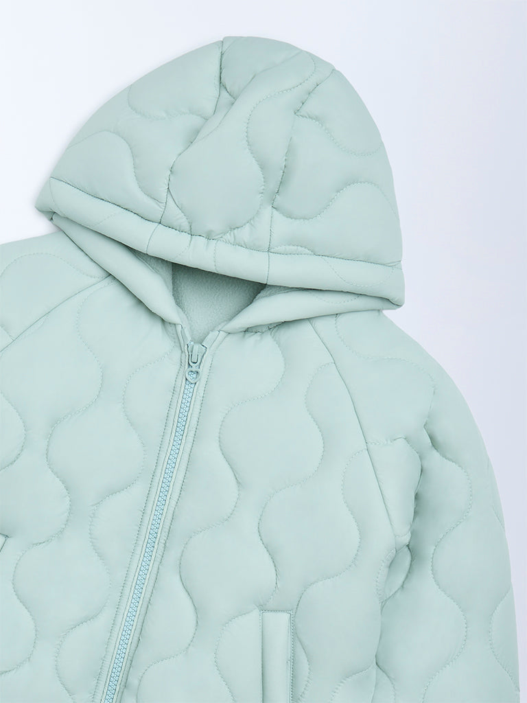 HOP Kids Sage Quilted Hooded Jacket - Image 6