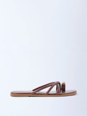 LUNA BLU Brown Toe-Ring Sandals