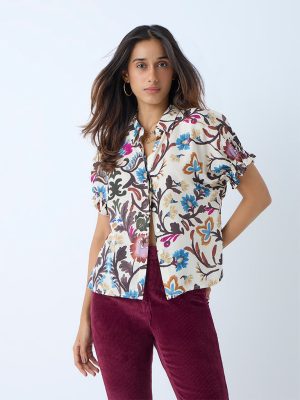 LOV Multicolour Botanical Design Shirt