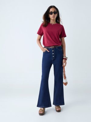 LOV Dark Blue Bootcut High-Rise Jeans