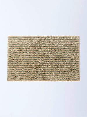 Westside Home Sage Stripe Patterned Bath Mat