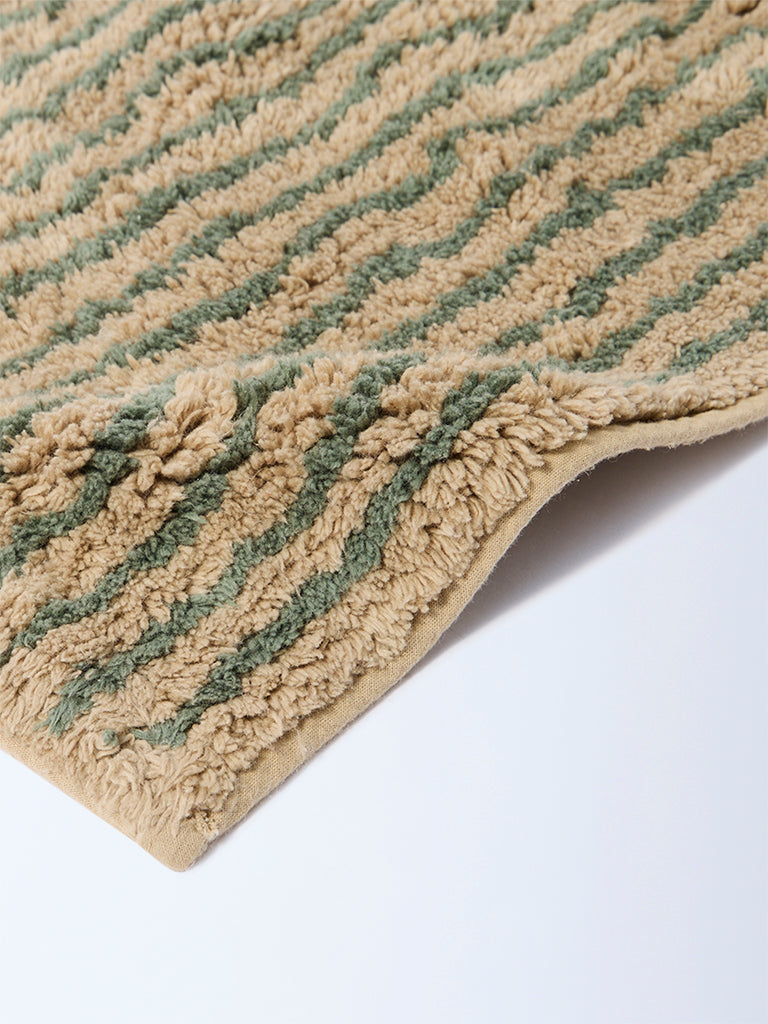 Westside Home Sage Stripe Patterned Bath Mat - Image 2